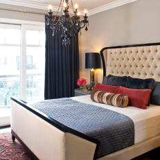 Elegant Bedroom With Tufted, Upholstered Headboard