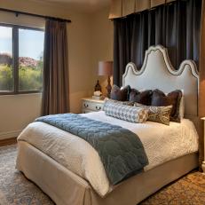 Traditional Neutral Bedroom With Dramatic Headboard