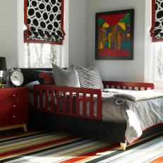 Vibrant Mixed Patterns Wow in Boy's Bedroom