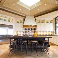 Transitional Cream Kitchen Interjects Industrial Style