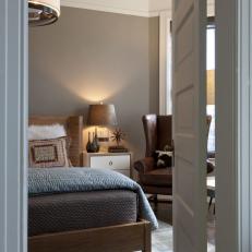 Comfortable Bedroom in Muted Tones for a Victorian Home