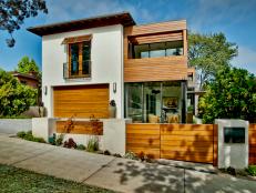 Contemporary Home Exterior Features Warm Wood
