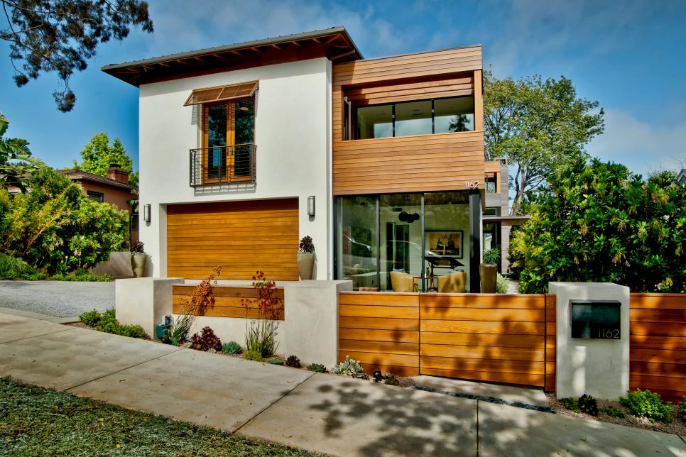 Contemporary White and Brown House Exterior