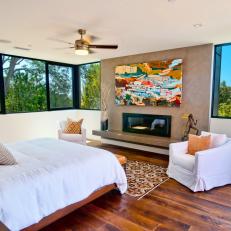 Contemporary Master Bedroom Is Bright Yet Warm