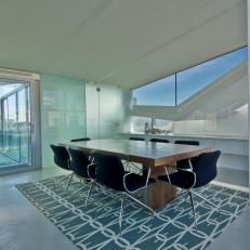 Contemporary Conference Room Features Sleek Lines and Cool Glass Walls