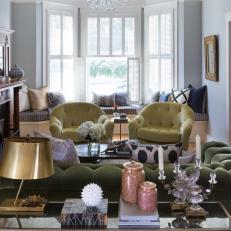 Eclectic Neutral Living Room With Chesterfield Sofa