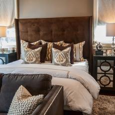 Glamorous Neutral Bedroom With Old Hollywood Style