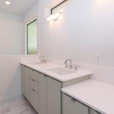 Sleek, All-White Bathroom 