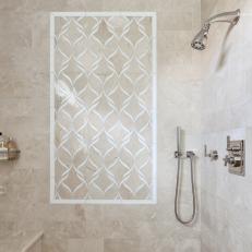 Tiled Walk-In Shower in Neutral Contemporary Master Bathroom