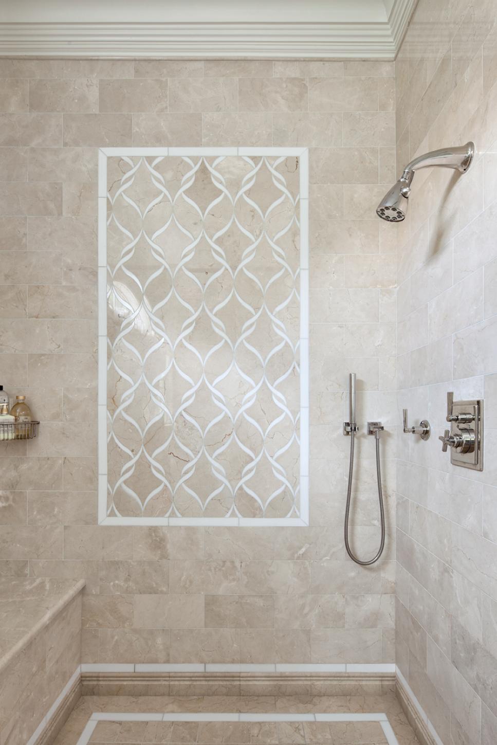 Tiled Walk-In Shower in Neutral Contemporary Master Bathroom | HGTV