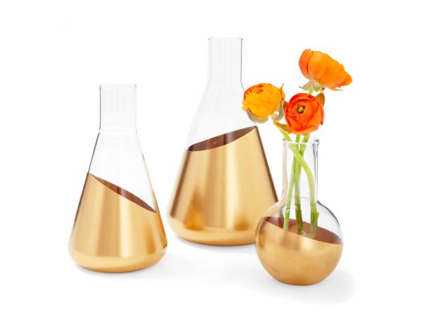 gold-dipped vases