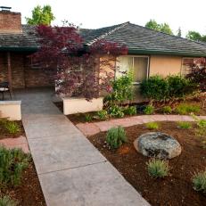 Landscaped Front Yard With Walkway