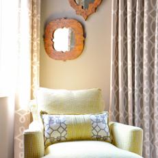 Bright Yellow Armchair Livens Gray Guest Room