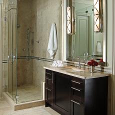 Elegant Transitional Bathroom With Walk-In Shower