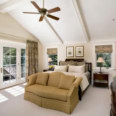 Traditional Master Bedroom With Vaulted Ceiling