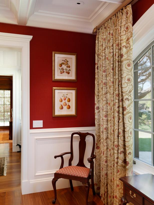 Rich Red Wallpaper Wows in Traditional Dining Room | HGTV