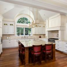 Traditional Cream Kitchen With Oversized Island