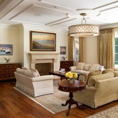Traditional Neutral Living Room Is Classic, Elegant