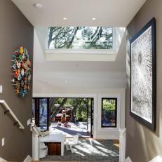 Contemporary Gray Stairway With Skylight
