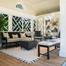 Brown Furniture in Homey Pool House
