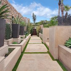 Contemporary Home Features Garden Walkway