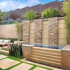 Contemporary California Home Features Backyard Spa