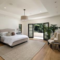 Contemporary Master Bedroom With Porch Access