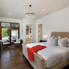 Soothing Master Bedroom With Sitting Area