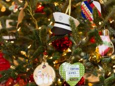 Marine Corps Themed Ornaments on Christmas Tree