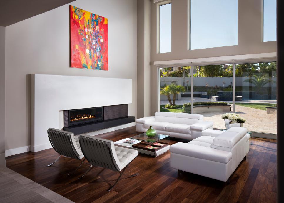 Streamlined Modern Living Room With Colorful Artwork | HGTV