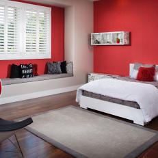 Bold, Bright Modern Bedroom With Built-In Window Seat