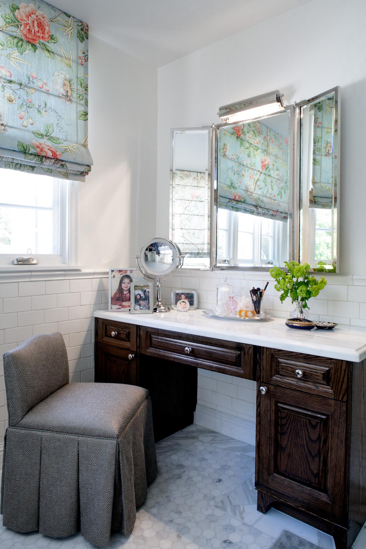 Traditional Master Bathroom With Makeup Vanity | HGTV