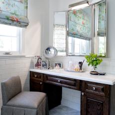 Traditional Master Bathroom With Makeup Vanity
