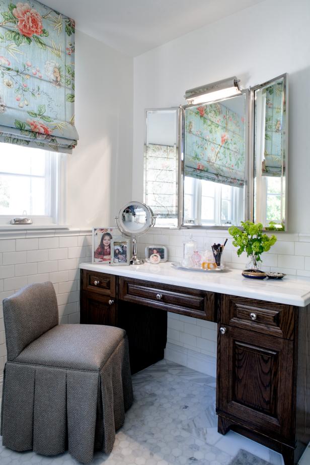 Traditional Master Bathroom With Makeup Vanity  HGTV