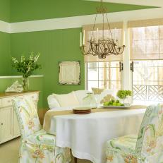 Charming Green Cottage Dining Room 