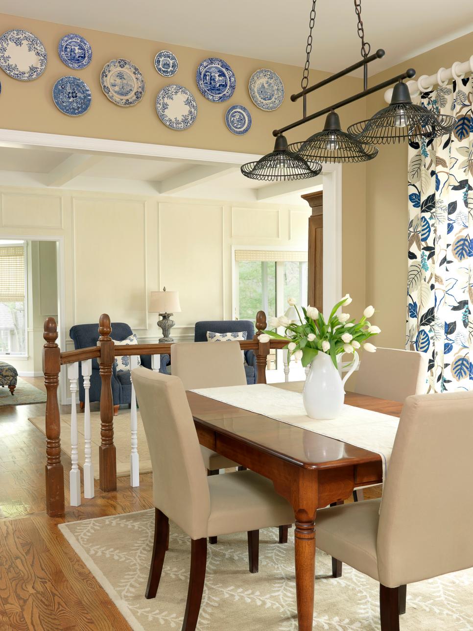 Traditional Breakfast Room With, Industrial Light Fixtures Dining Room