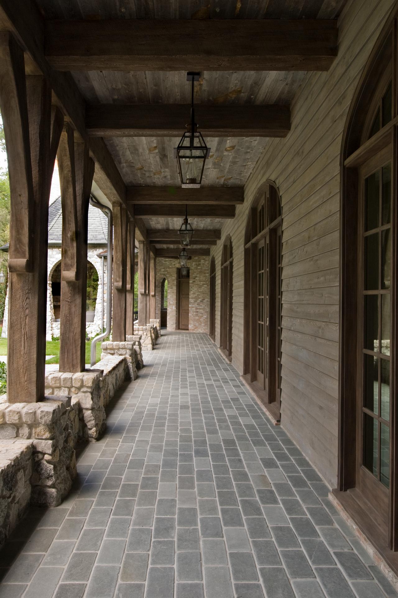 Rustic Front Porch With Exposed Beams | HGTV