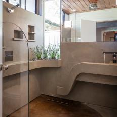 Contemporary Bathroom With Custom Sculptural Sink