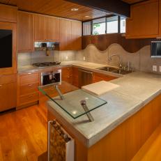 Contemporary Kitchen With Concrete Countertops
