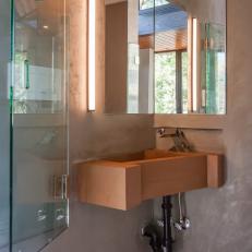 Contemporary Bathroom With Terra Cotta Sink