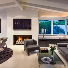 Modern Living Room With Gas Fireplace