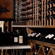 Sophisticated Wine Cellar With Rustic Wood Wine Racks