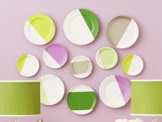 color-blocked plates art DIY 