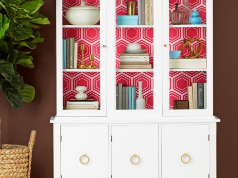 How to Wallpaper the Inside of a China Cabinet