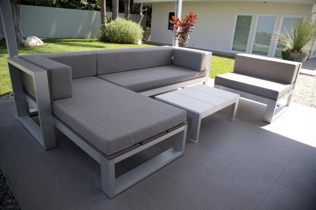 Modern Gray Outdoor Sectional With Table | HGTV