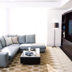Modern Living Room With Gray Sectional Sofa