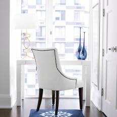 Modern White Desk and Chair With City View