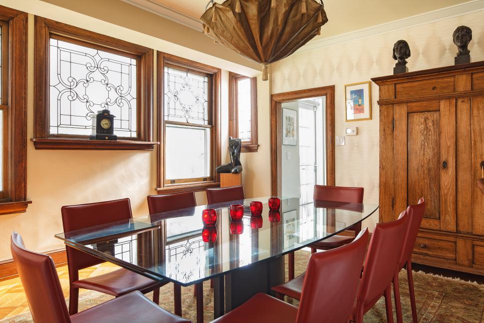 Eclectic Dining Room Features Sleek, Using Armoire In Dining Room