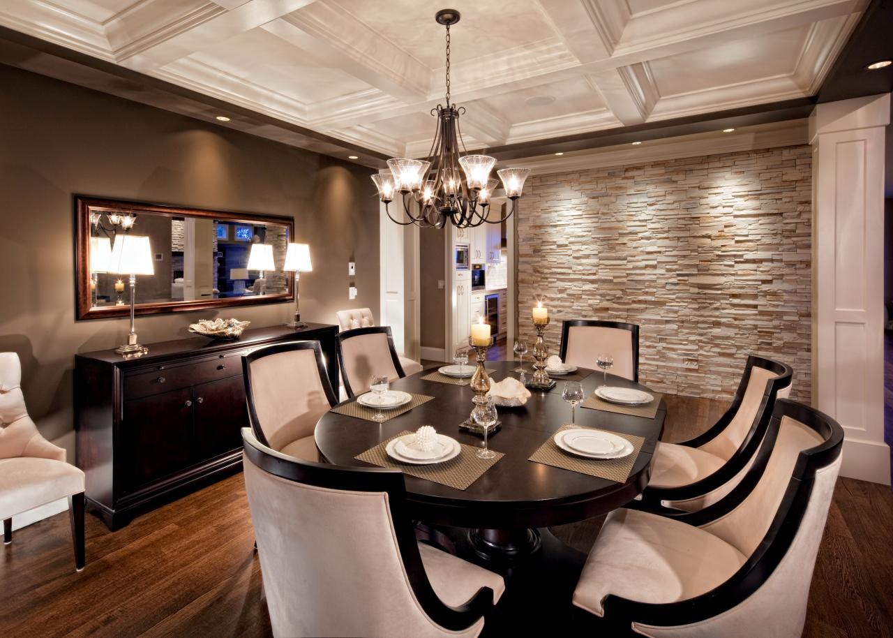 Traditional Elegant Dining Room With Chandelier, Paneled ...