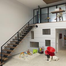 Modern Foyer With Play Area in Loft Home